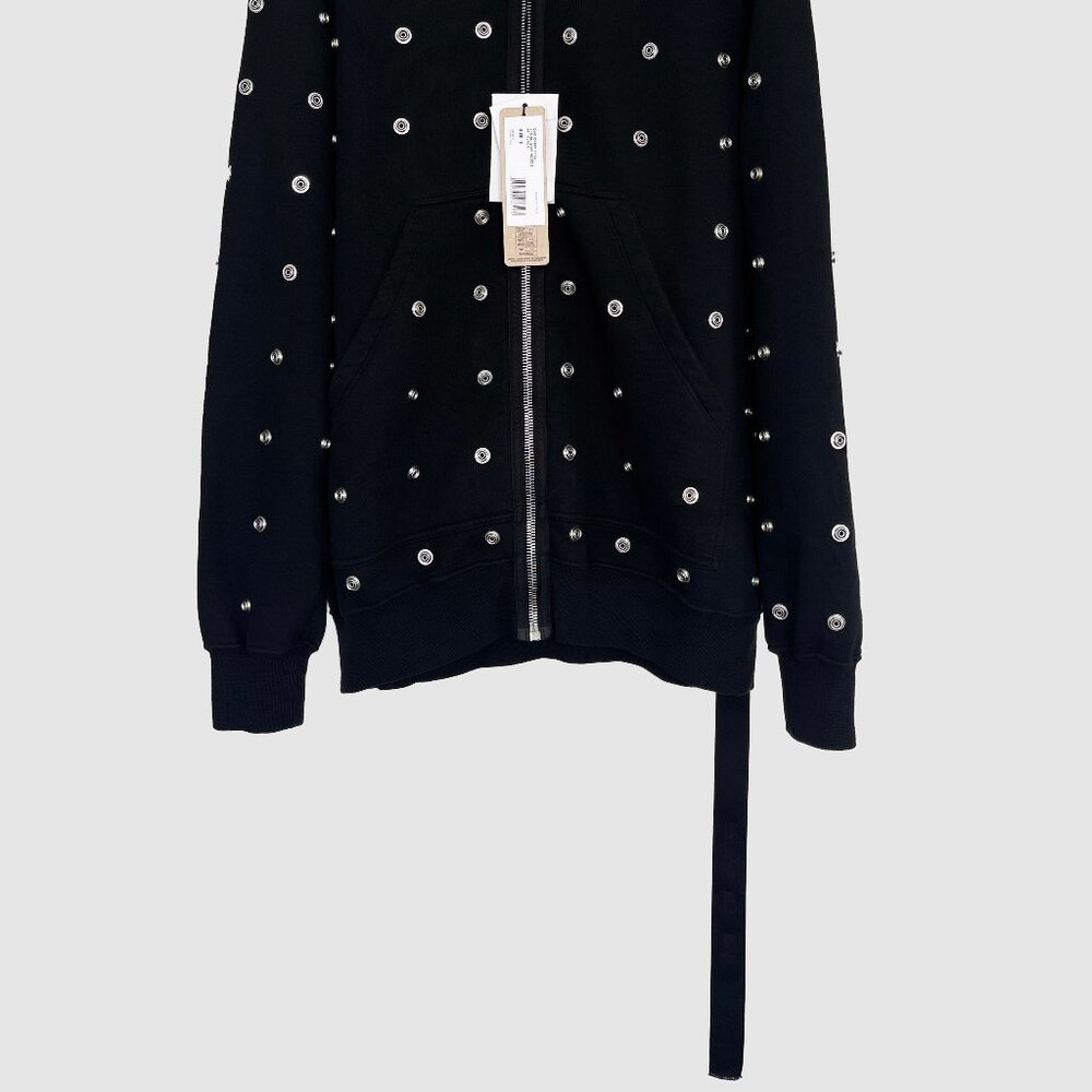 Rick Owens DRKSHDW: Jumbo Gimp Hoodie Press Stud Button Sealed Zip SS24 Lido - Picture 3 of 16